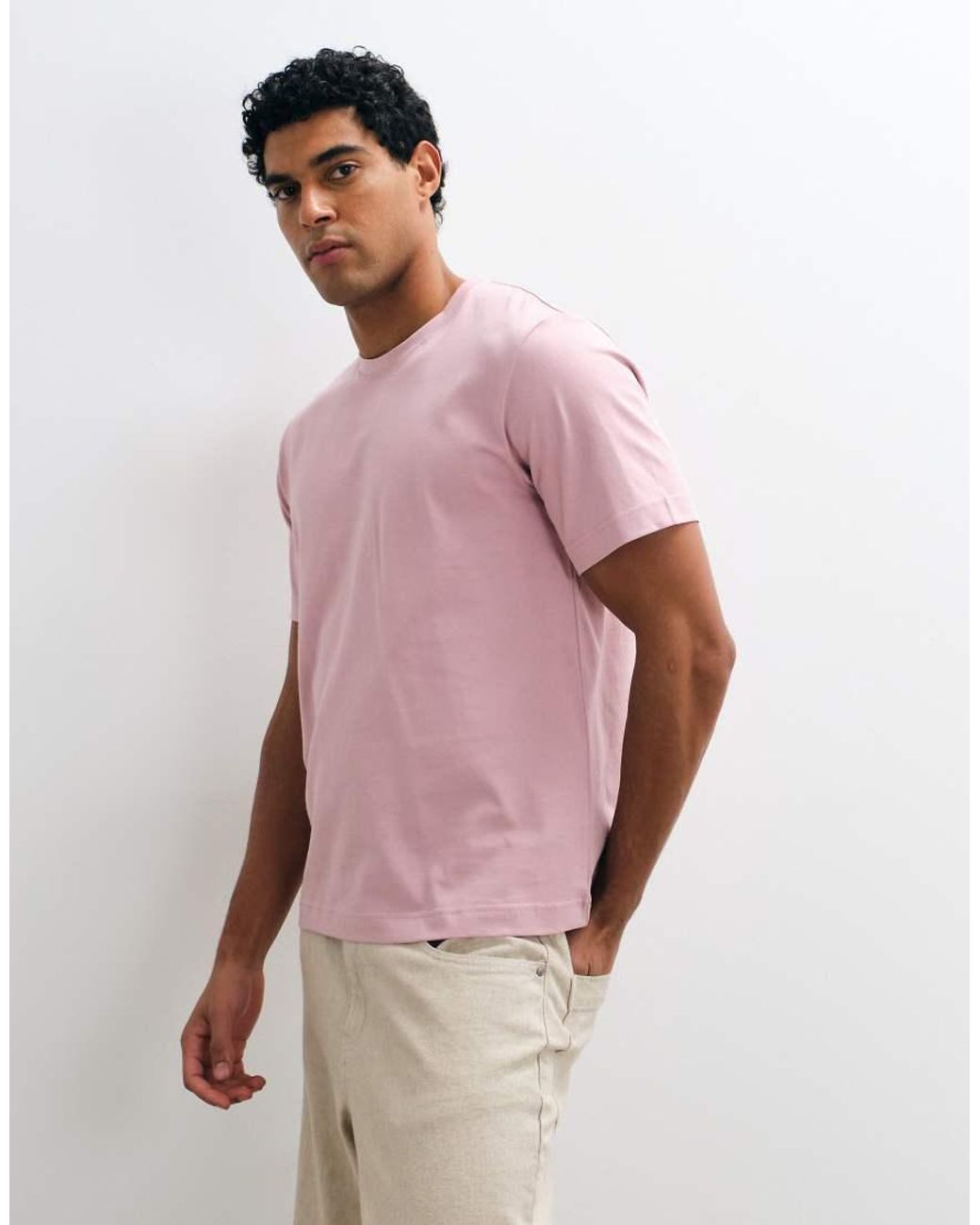 ARKET Pink Heavyweight Jersey T-shirt for men