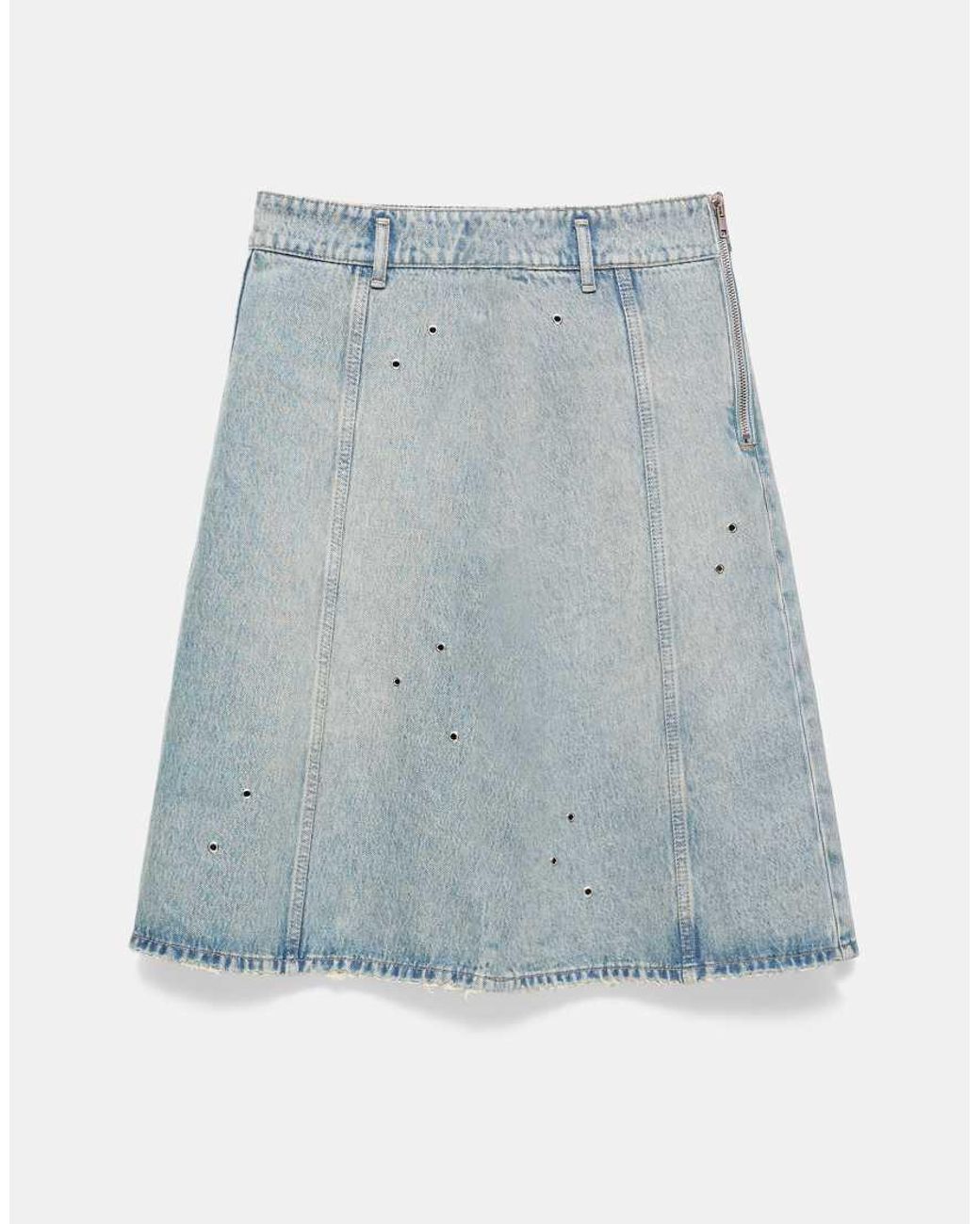 Pull&Bear White Eyelet Midi Skirt