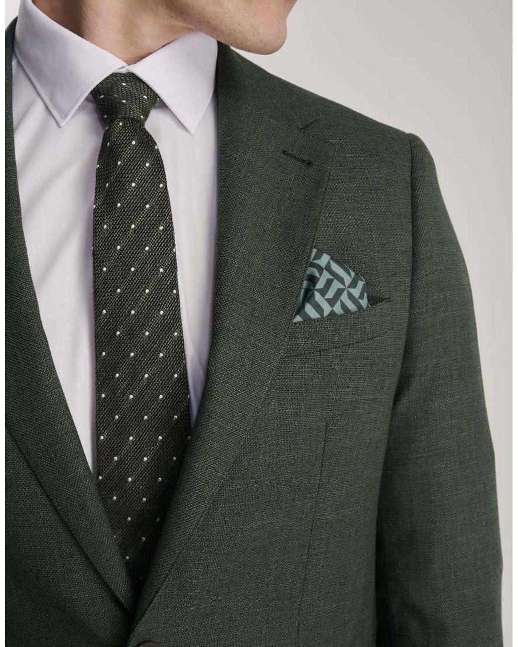 Harry Brown Green Sandro Slim Fit Linen Look Suit Jacket for men