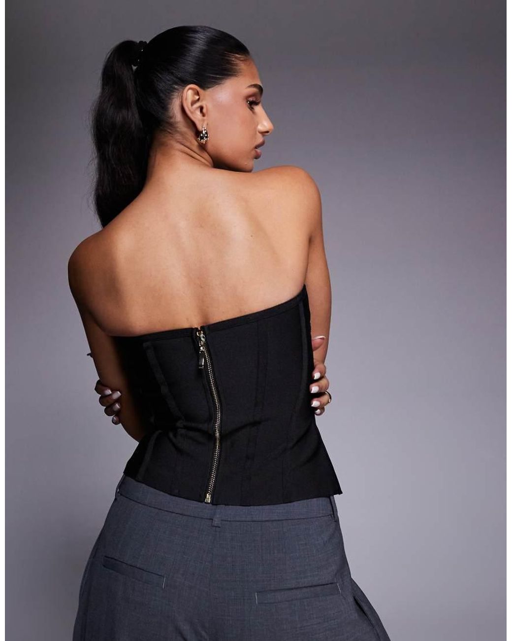 ASOS Blue Bandage Bust Cup Strapless Corset Top
