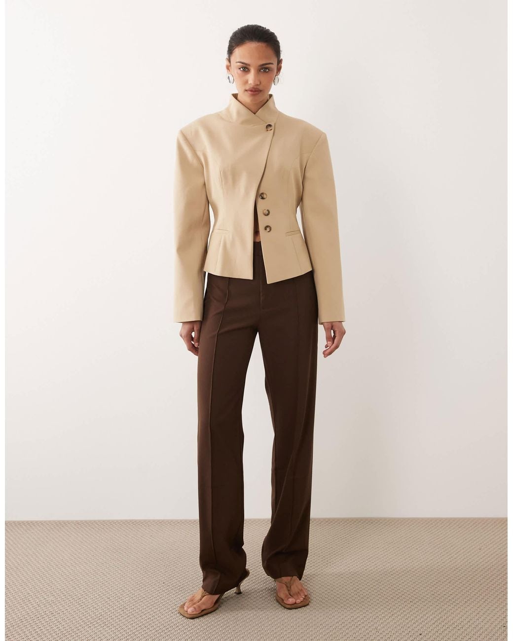 ASOS Natural Cinch Wrap Blazer