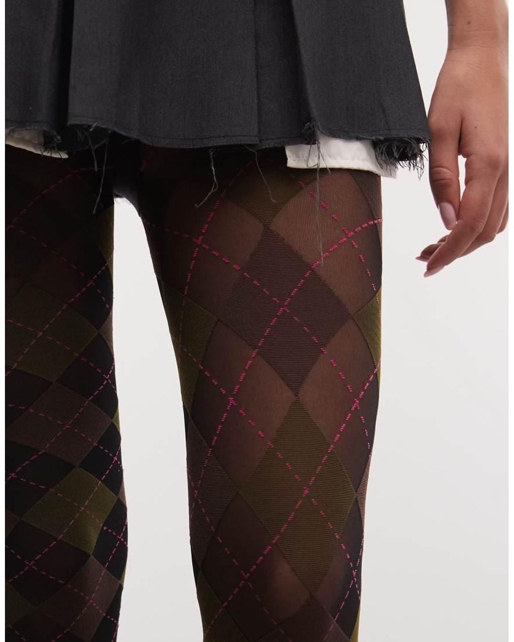 SUI AVA Black Argyle Tights