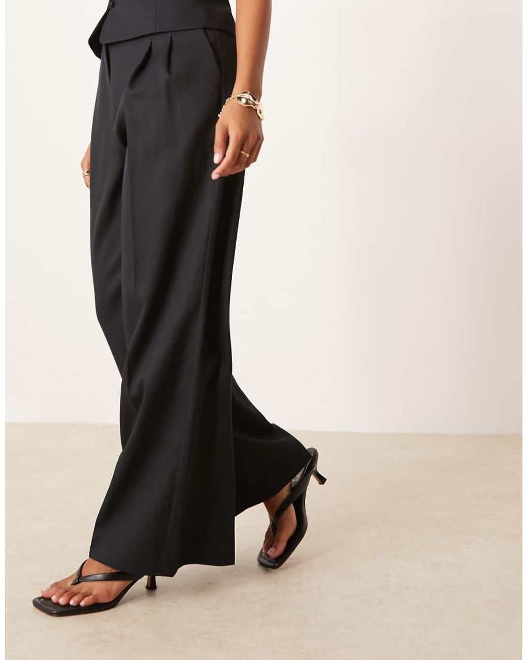 Nobody's Child Petite Black Jax Wide Leg Trousers Co-Ord