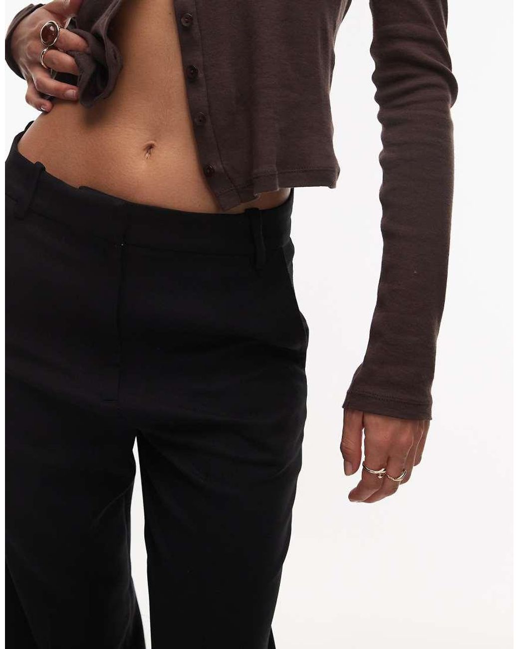 ARKET Black Wool Stretch Slim Cropped Trousers