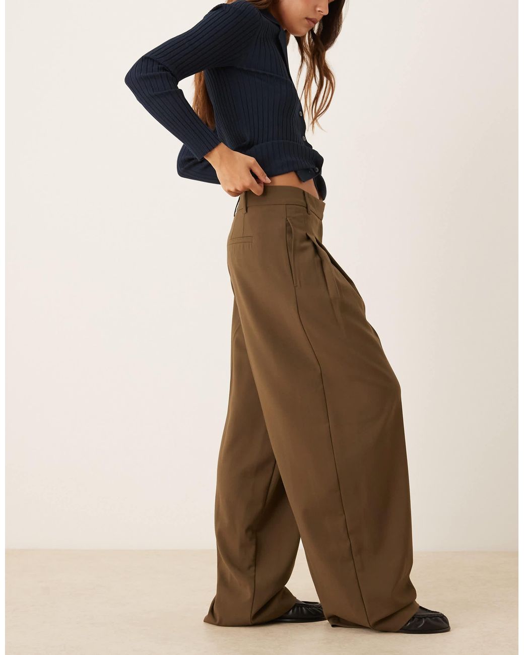 Mango Blue Pleat Front Tailored Trouser