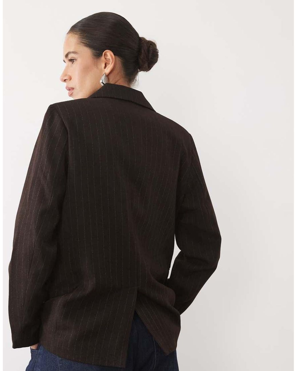 New Look Black Oversized Pinstripe Blazer Co-ord