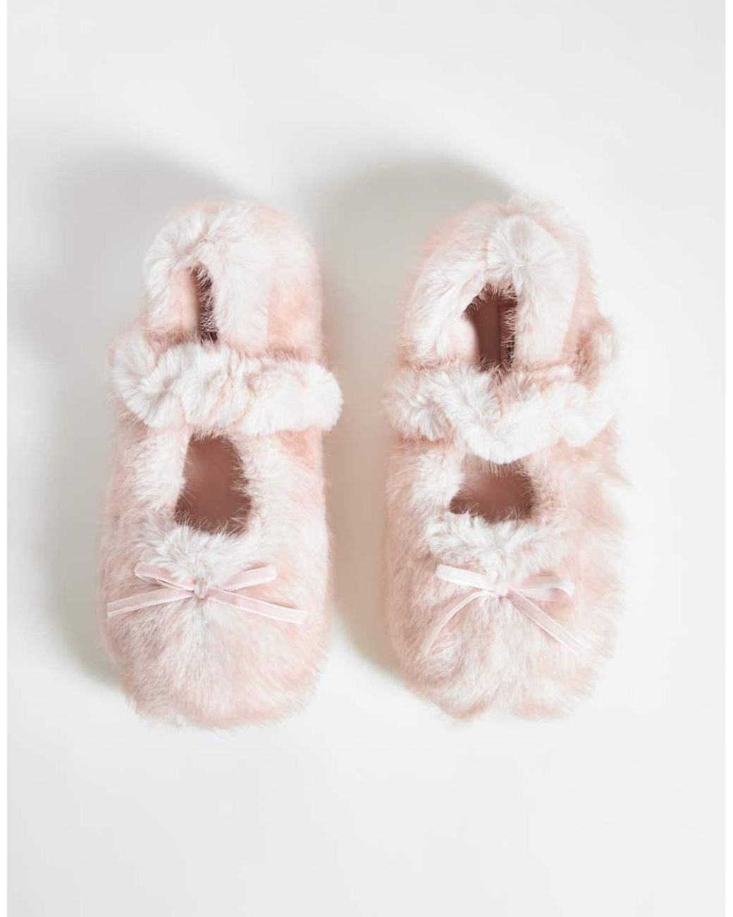 Boux Avenue Pink Cozy Strap Over Ballet Slippers