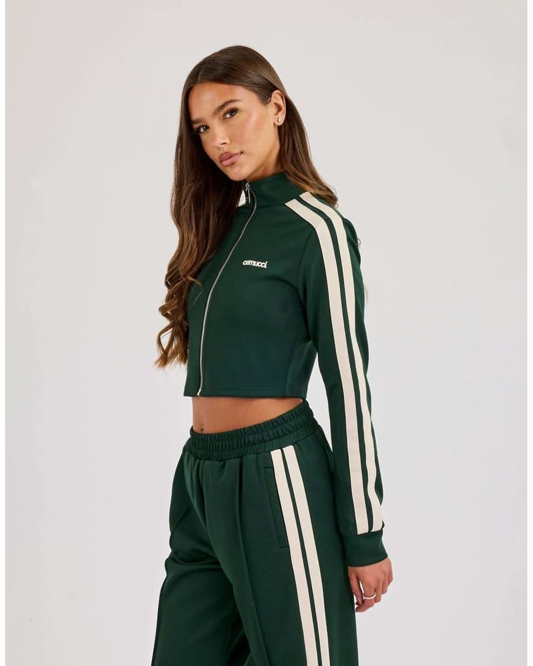 CERNUCCI Green Fitted Taping Track Top