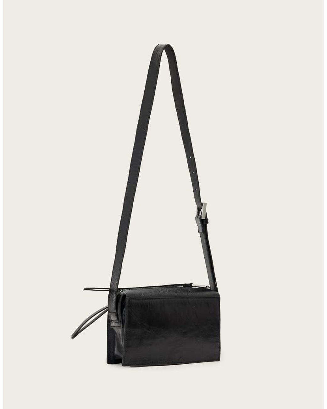 AllSaints White Marlo Leather Wallet Cross Body Bag
