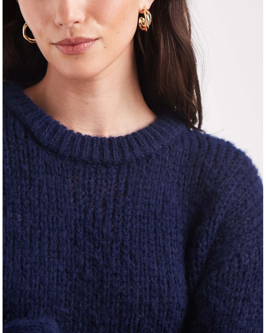 Pieces Blue Grob gestrickter pullover