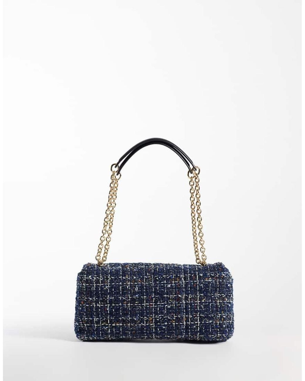 Mango Blue Fabric Cross Body Bag