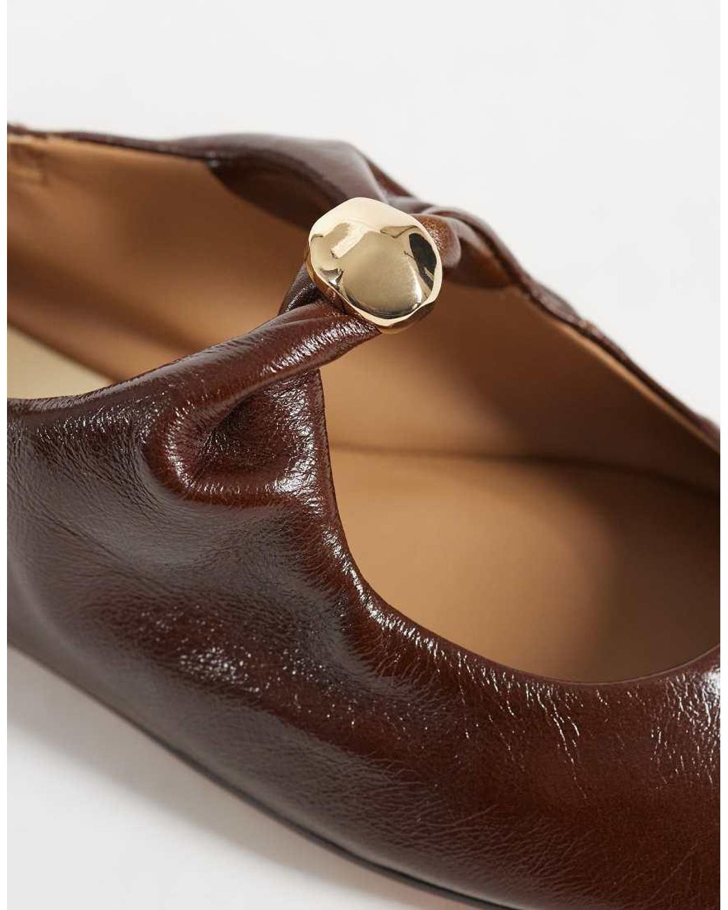 Dolce Vita Brown Cornel Ballet Flats With Gold Detail
