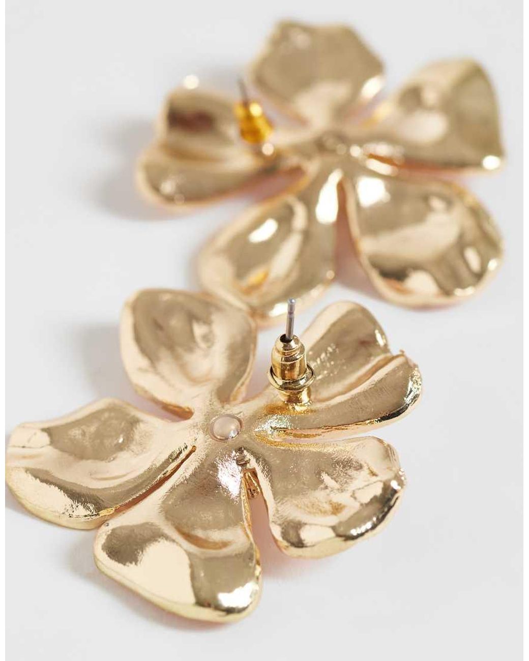 Accessorize Pink Enamel Statement Flower Stud Earrings