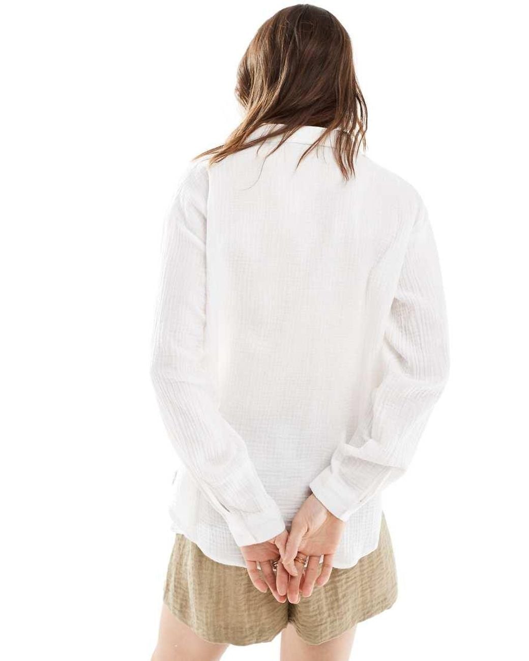 Jdy White Loose Fit Cheesecloth Co-ord Shirt