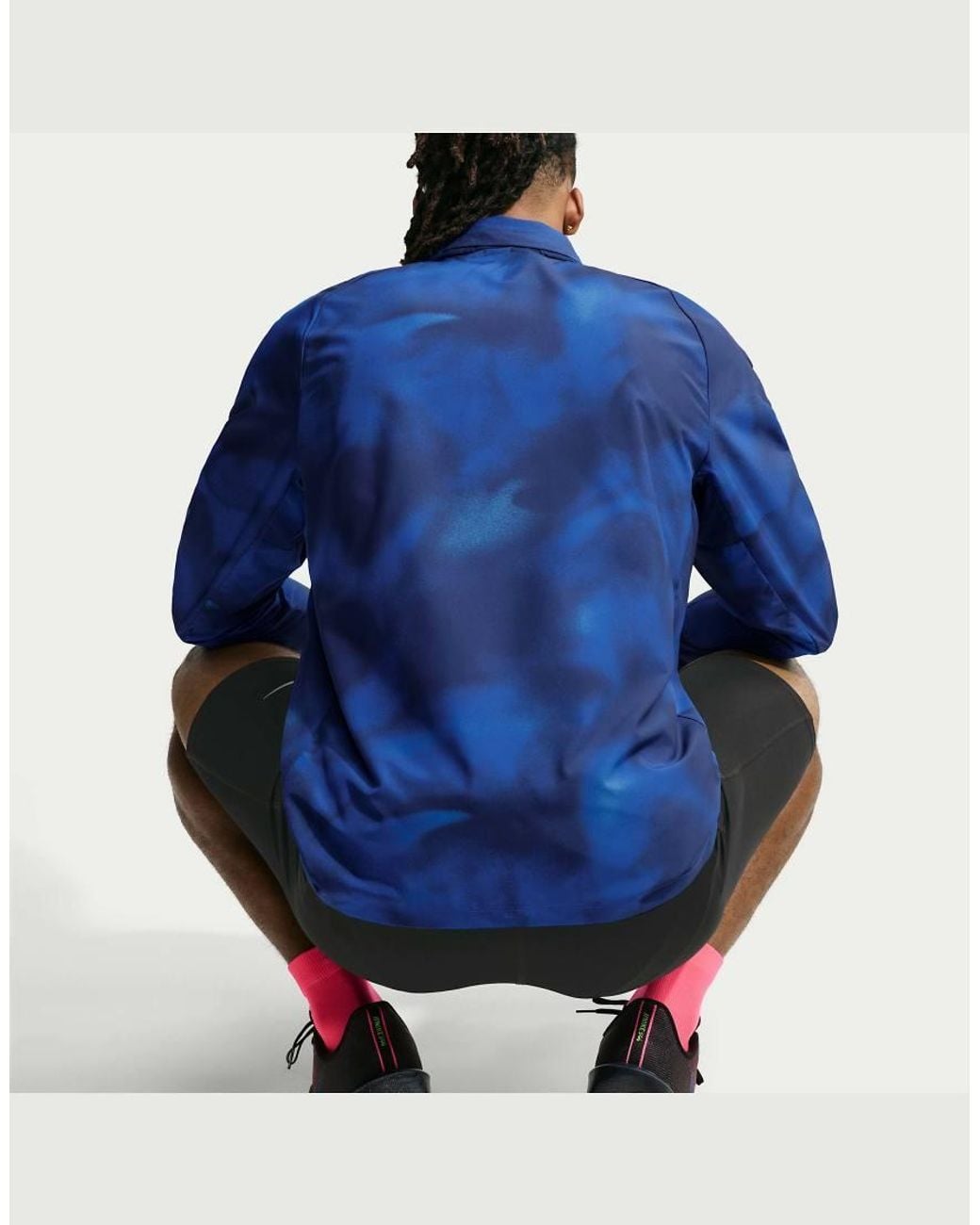Nike Blue Miler Repel Uv-Protection Printed Jacket for men