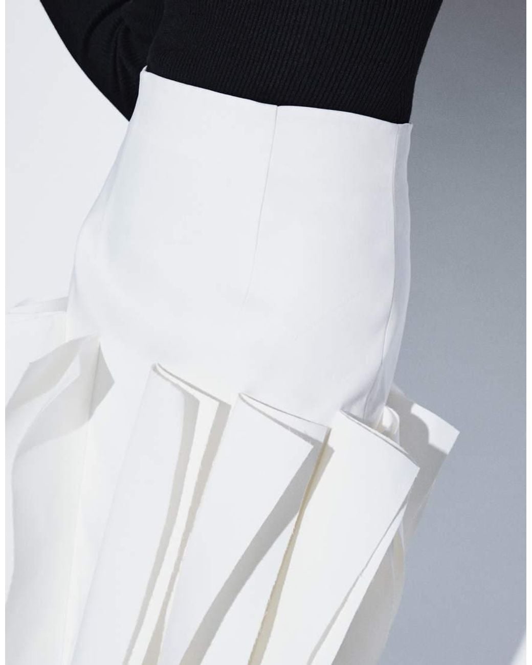 ARRANGE Blue Structured Midi Skirt With Ruffle Detail