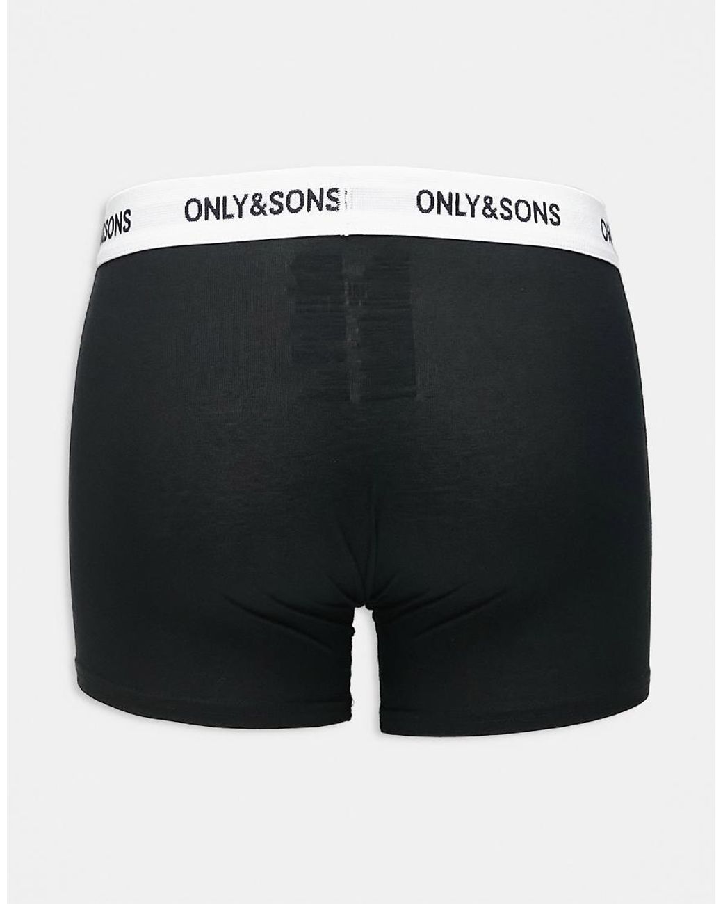 Only & Sons Black 5 Pack Trunks for men