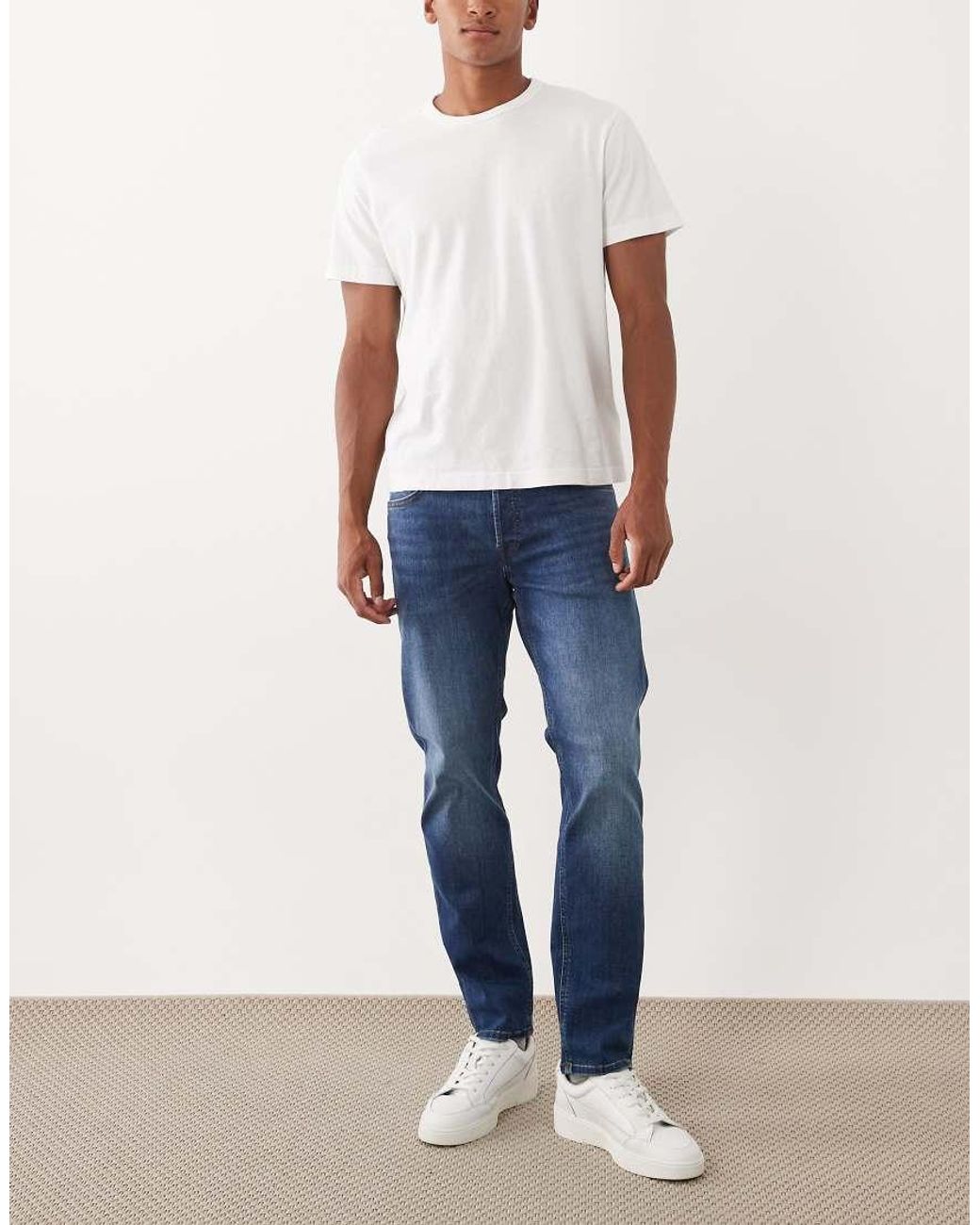 Jack & Jones Blue Mike Tapered Jeans for men