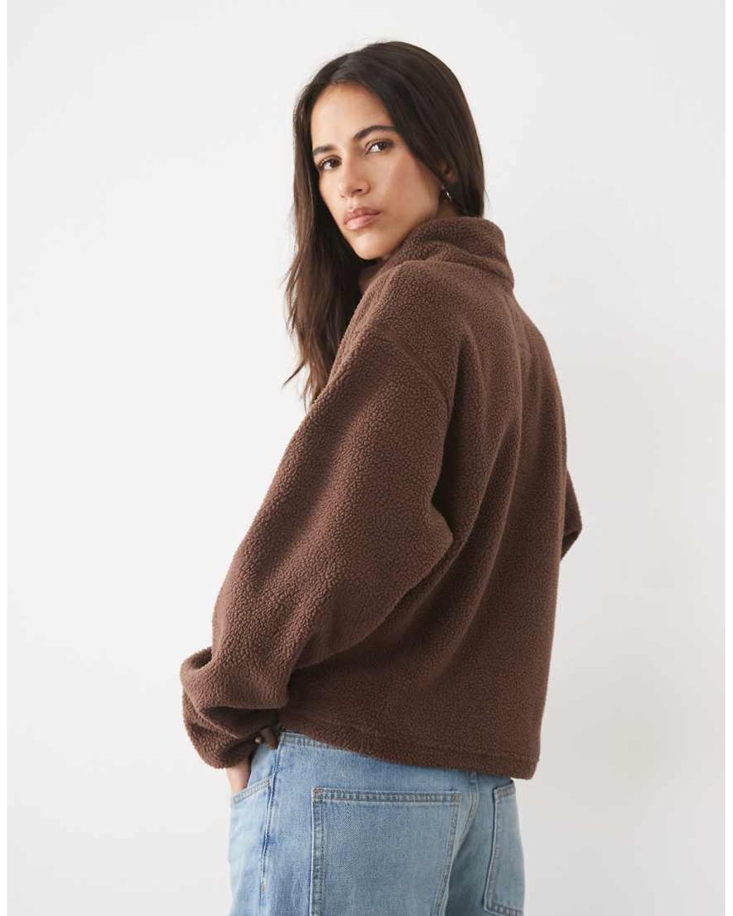 Columbia Brown Helvetia Ii Cropped Half Snap Fleece