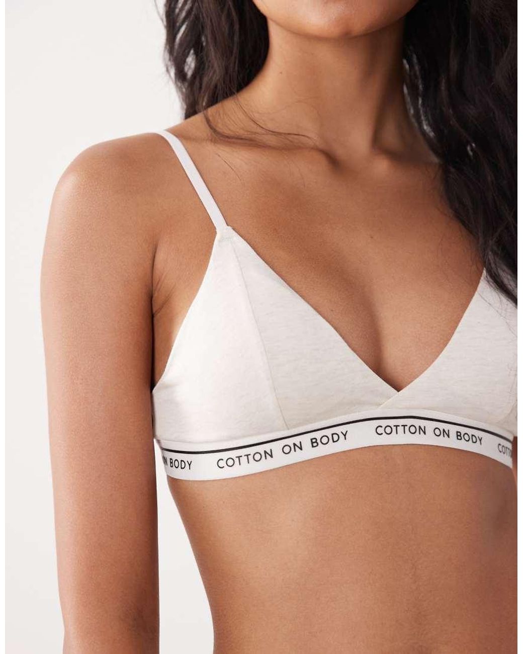 Cotton On Brown Branded Cotton Cross Over Bralette