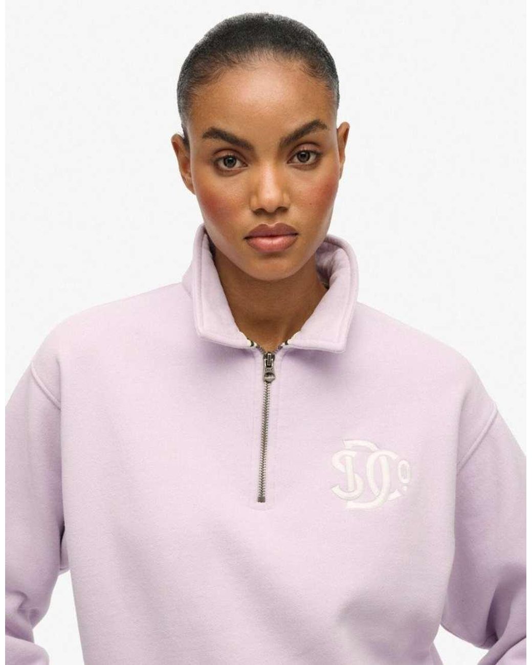 Superdry Pink Sd&Co. Collared Half Zip Sweatshirt