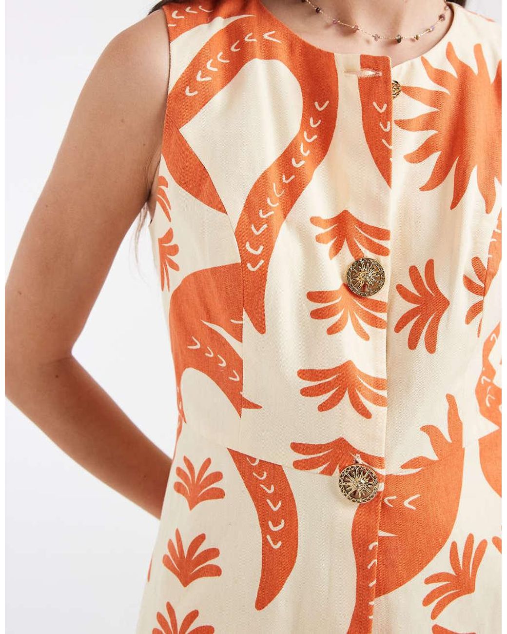 Never Fully Dressed White Cairo Cotton Waistcoat Co-ord