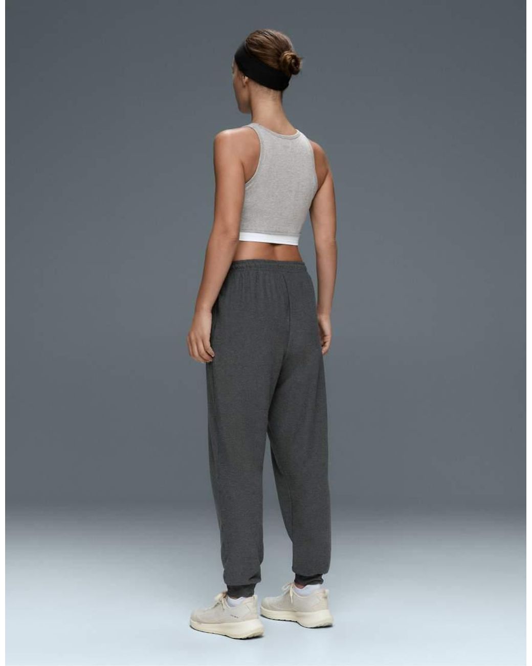 Oysho Gray Marl Overlay Halterneck Tank Top
