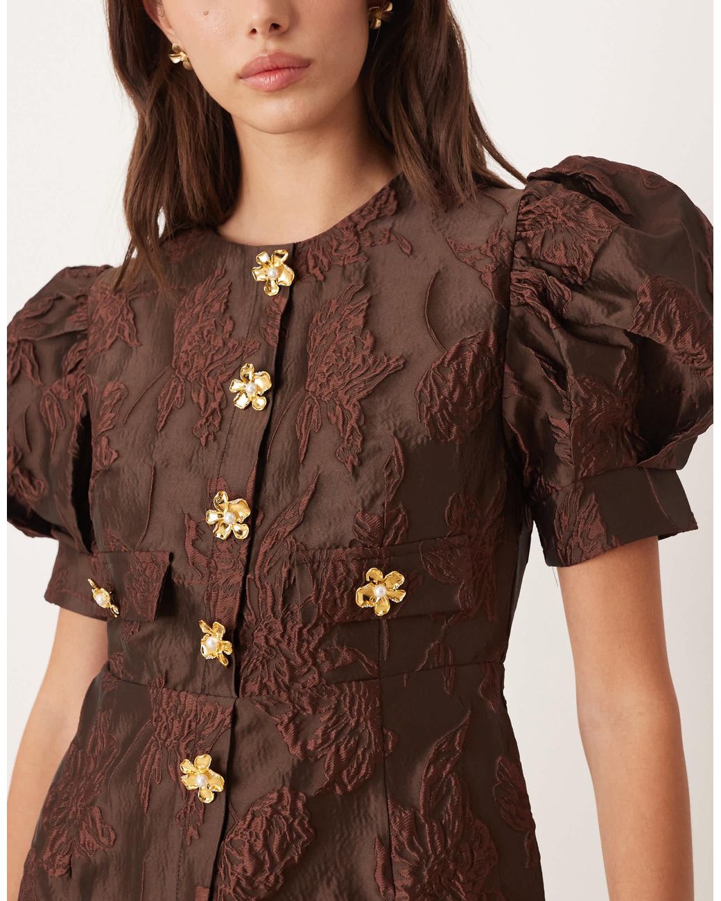 sister jane brown dress Jacquard Mini in Jacquard mini dress