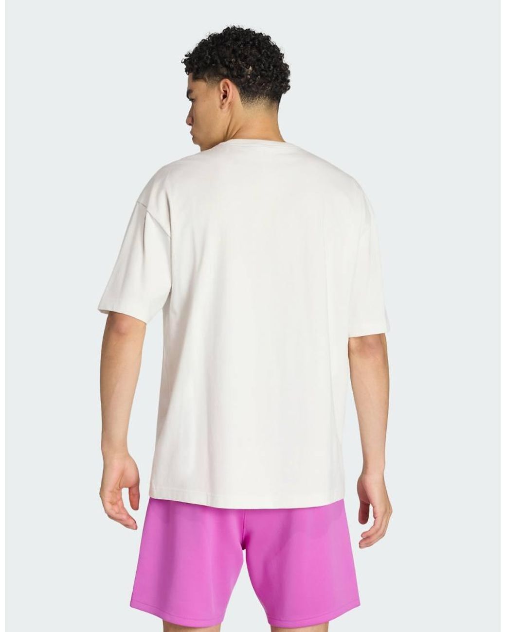 Adidas Originals White Trefoil Essentials Spacer Loose Tee for men