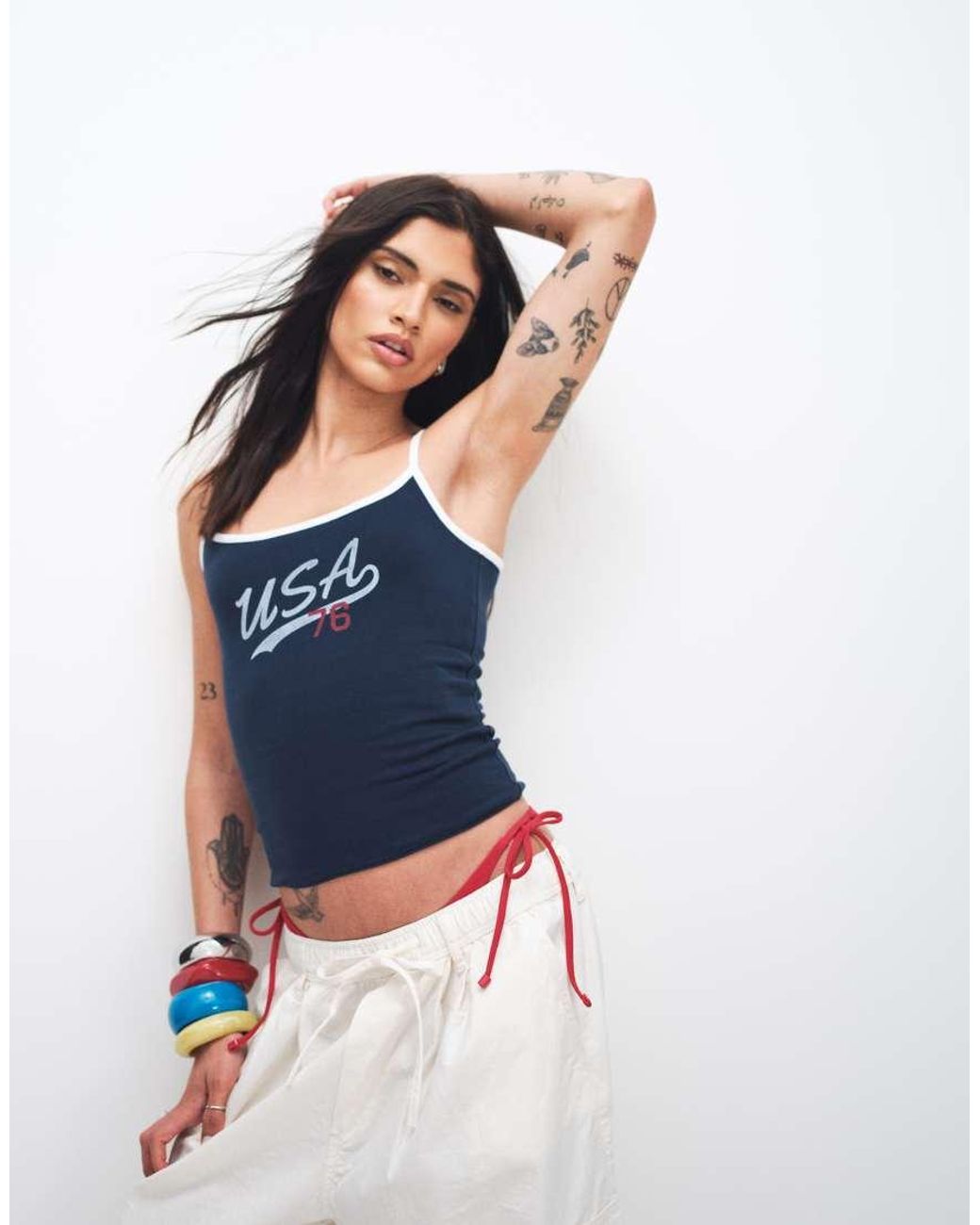 Hollister Blue Soccer Style Usa Cami Top