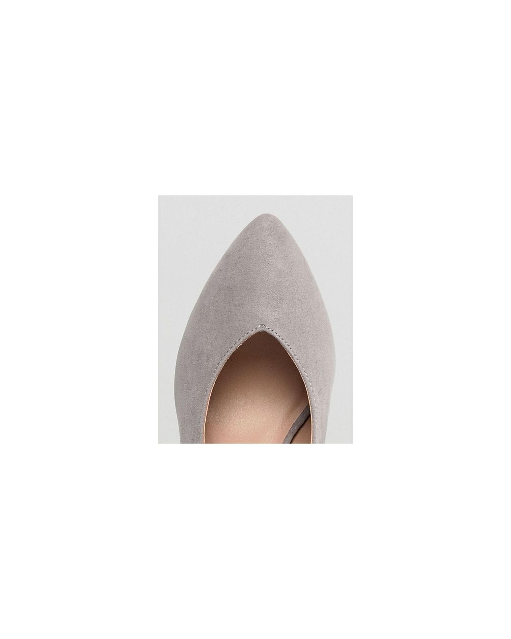 New Look High Vamp Pointed Court Shoe in Gray | Lyst