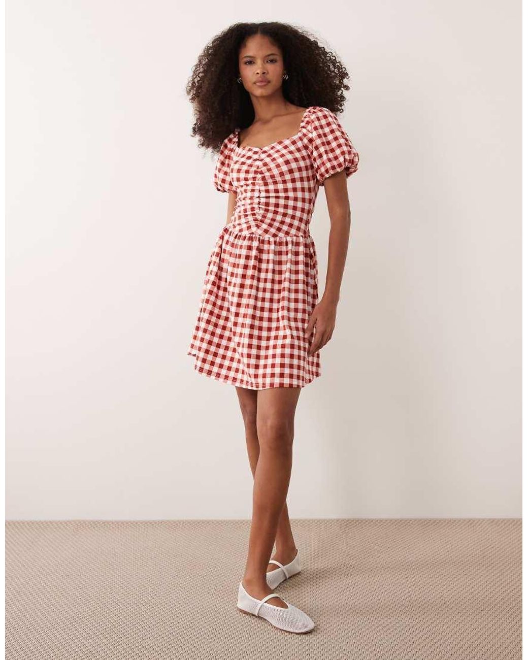 ASOS Red Ruched Front Mini Day Dress