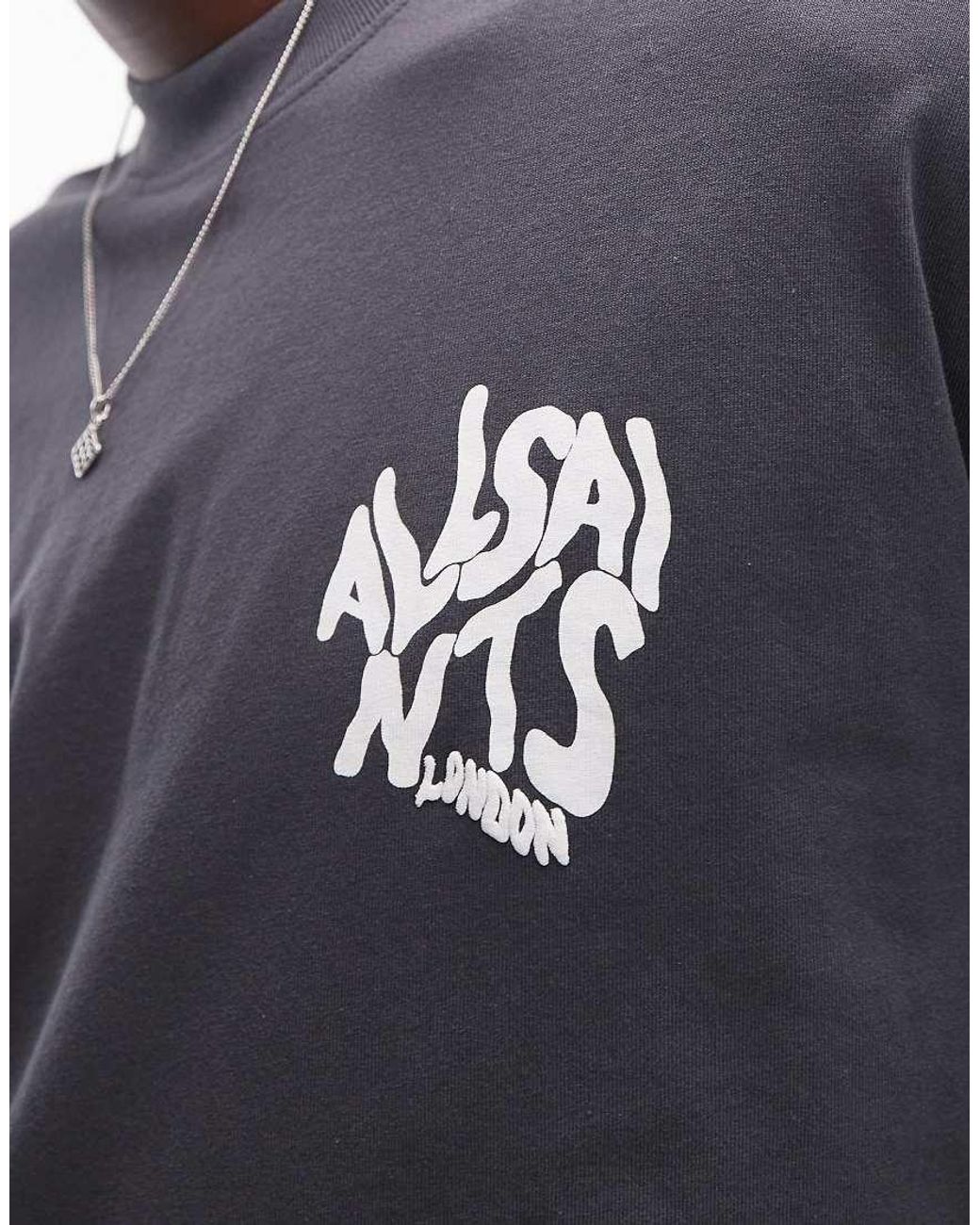 AllSaints Blue Orlando Back Print T-shirt for men