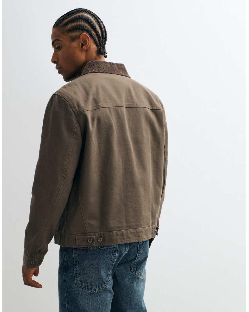 Mango Brown Zip Through Jacket for men