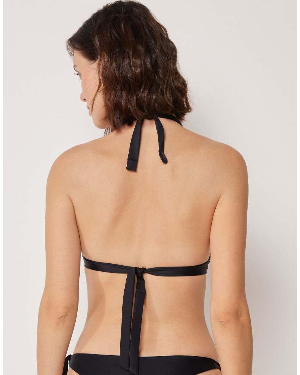 Calzedonia Black Fuller Bust Triangle Bikini Top Premium Sculpt