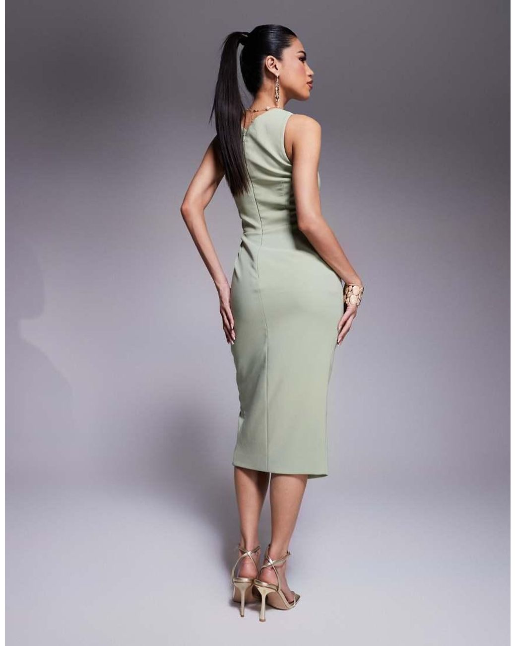 lavish alice halter neck dress Midi adult-aline-dress