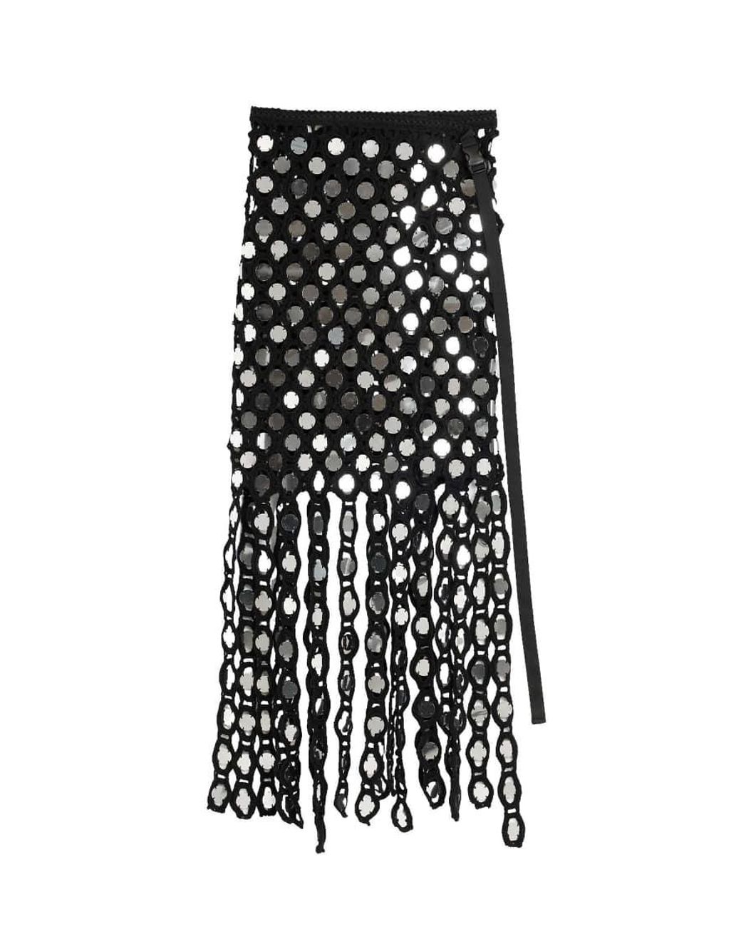 Desigual Blue Crochet Pareo With Sequins