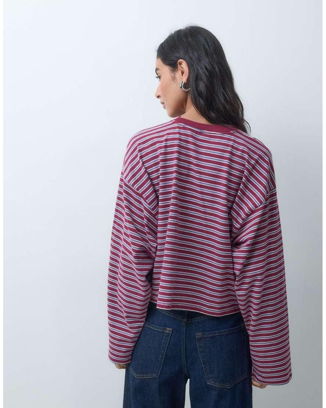 Hollister Purple Boxy Long Sleeve T-shirt