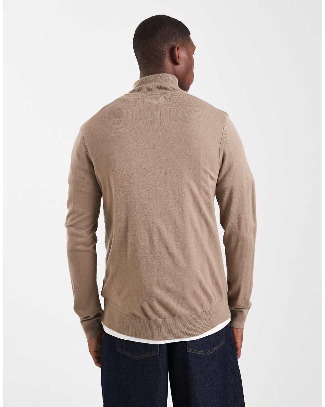 Jersey Con Cremallera Corta De -Neutro Threadbare de hombre de color Natural
