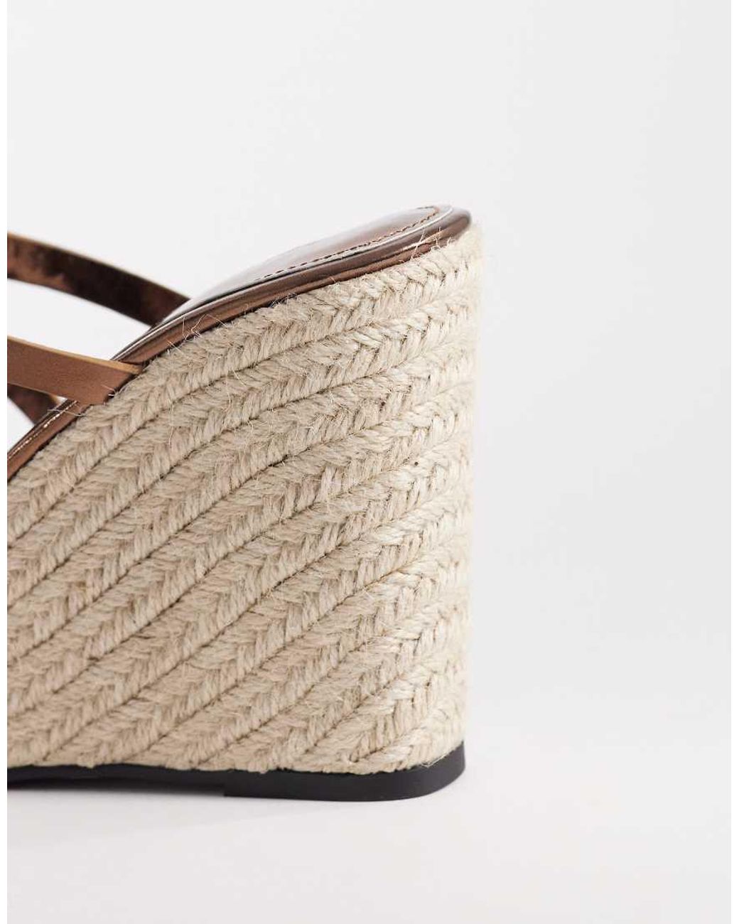Public Desire Metallic Dorothy Espadrille Wedge Sandals