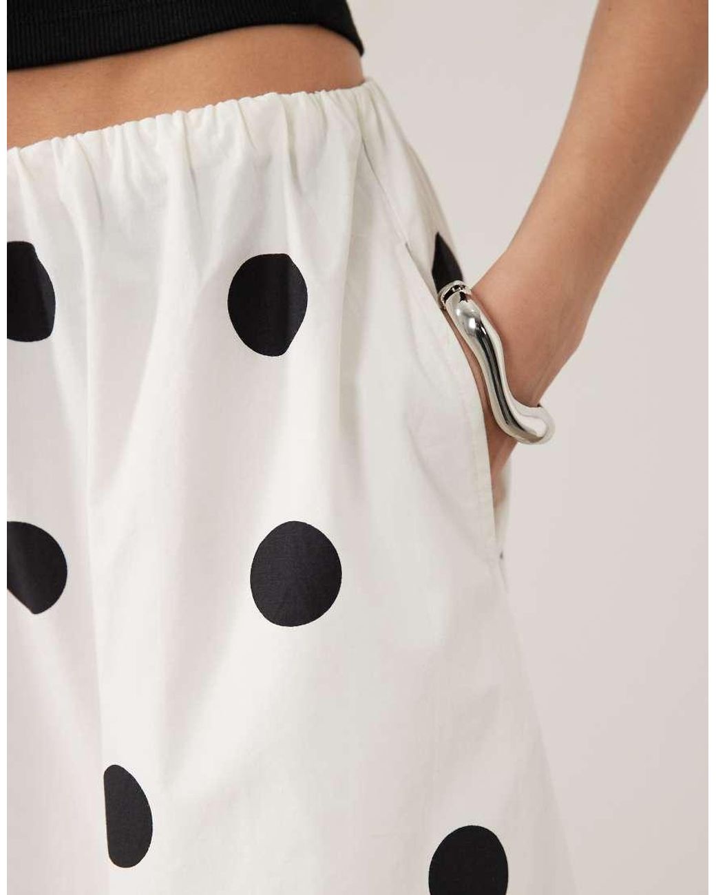 Nobody's Child Natural Kitty Cotton Elasticated Waist Pocket Detail Maxi Skirt