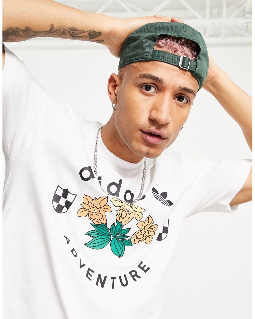 Adventure - t-shirt à fleurs adidas Originals pour homme en coloris Blanc |  Lyst