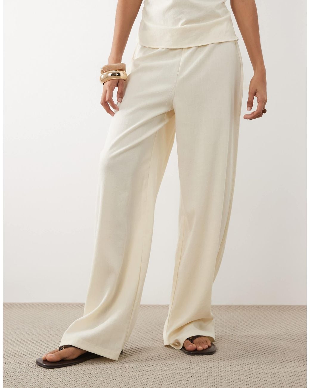 Mango Natural Riga Relaxed Pants