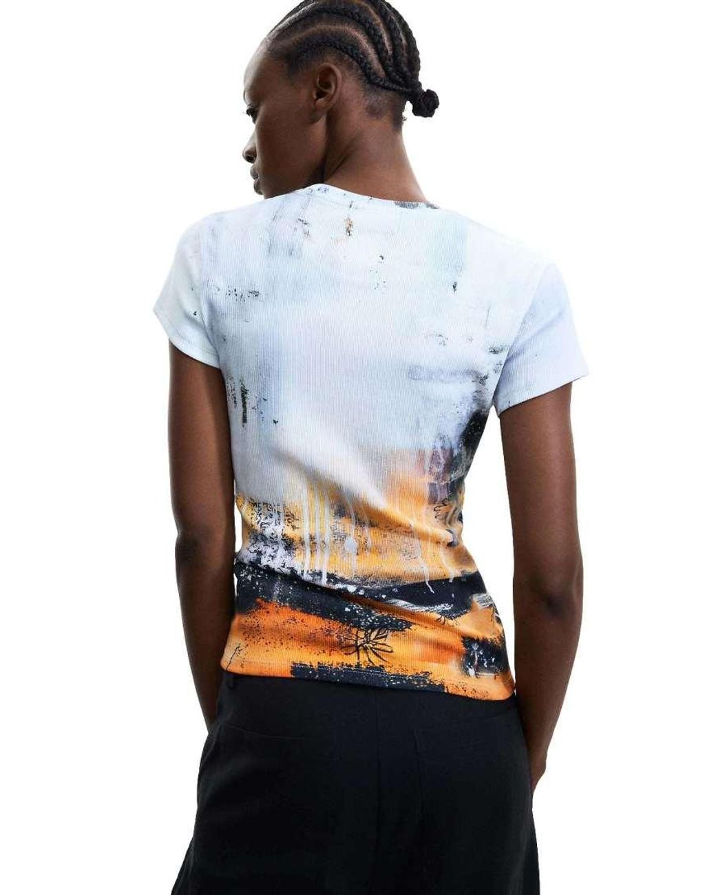 Desigual Blue Printed T-Shirt 100% Cotton