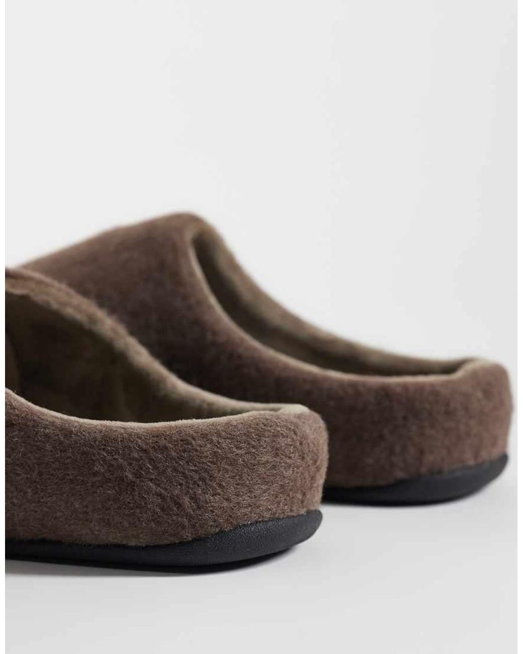 ASOS Brown Mule Slippers On Chocolate Felt for men