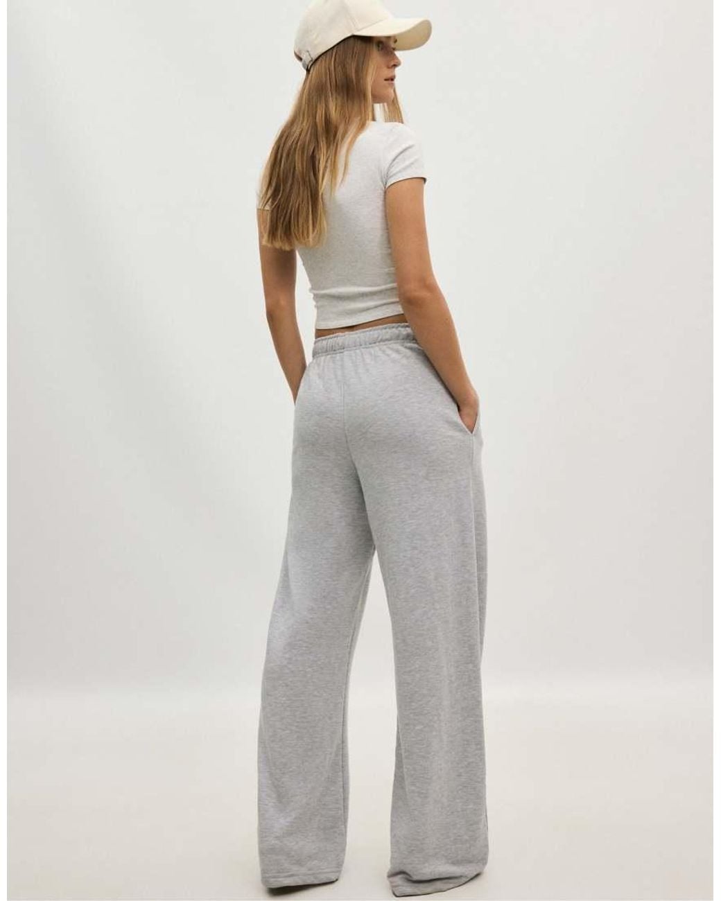 Stradivarius White Tall Wide-leg jogger Trousers