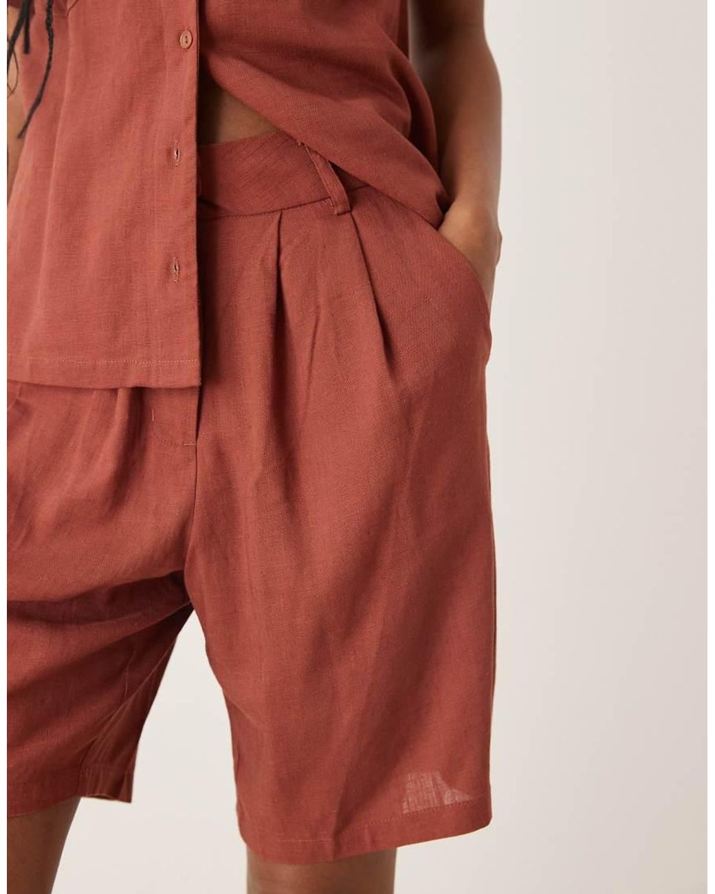 Glamorous Brown Longline Tailored Shorts