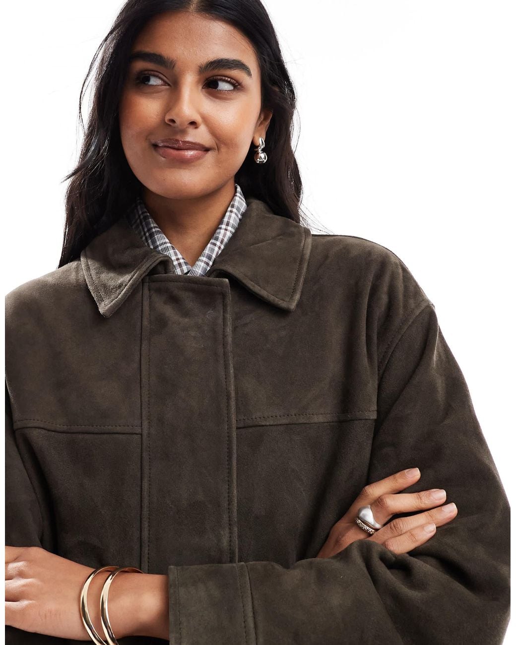ASOS Black Leather Harrington Jacket