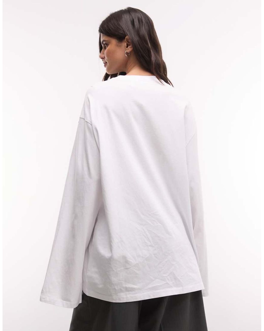 Weekday White Oversized Long Sleeve Top