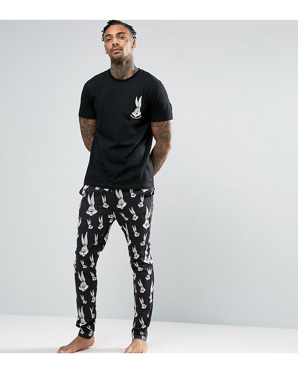 ASOS Bugs Bunny Pyjama Set in Black for Men | Lyst